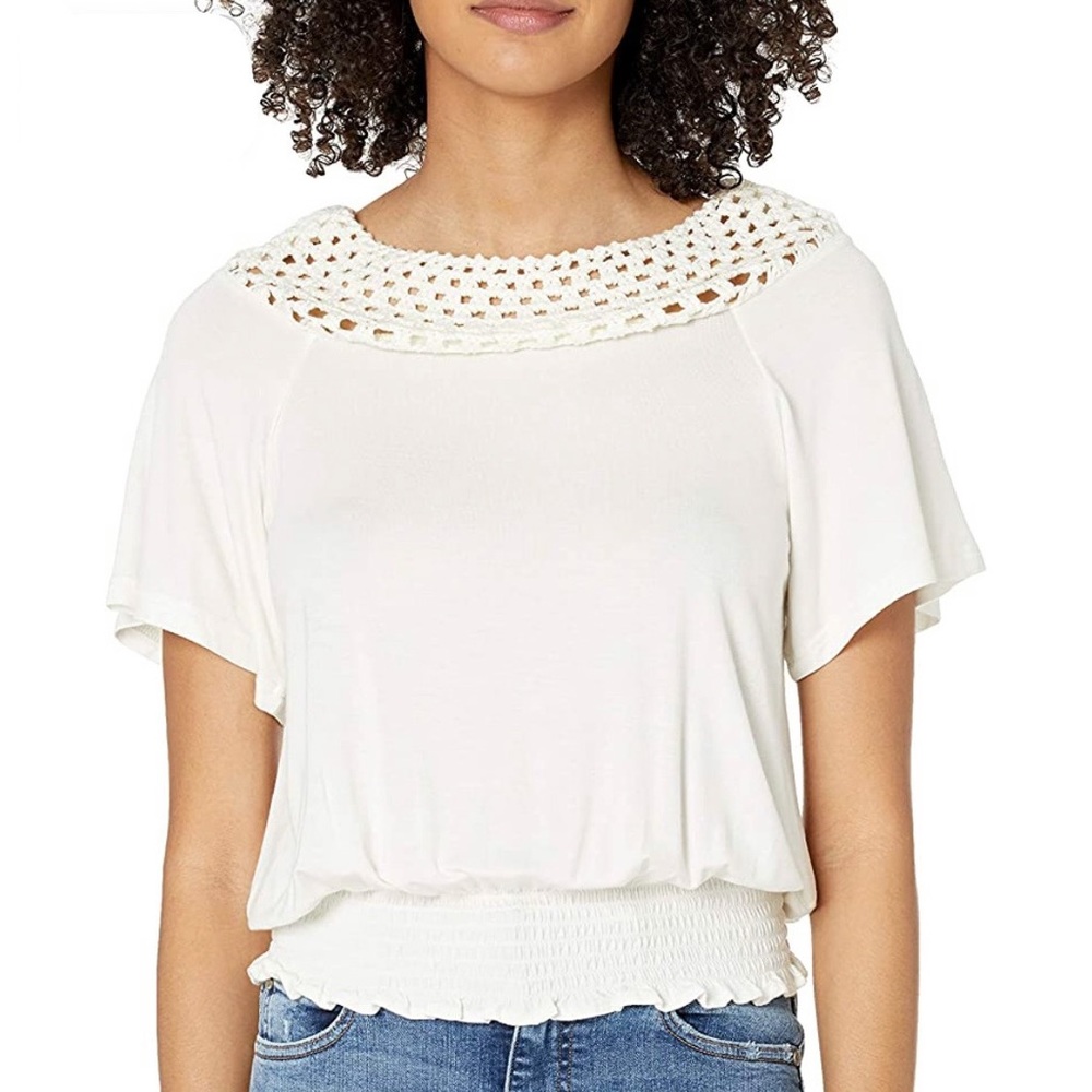 Jessica Simpson Stefan Boat Neck Knit Tee - Size M